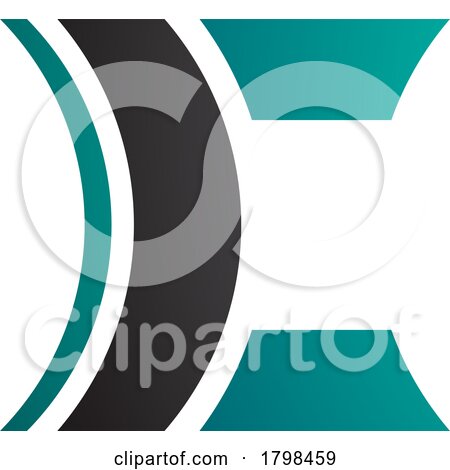 Black and Persian Green Lens Shaped Letter C Icon by cidepix