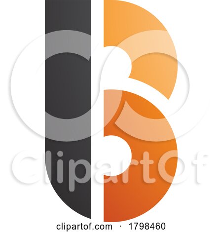 Black and Orange Round Disk Shaped Letter B Icon by cidepix