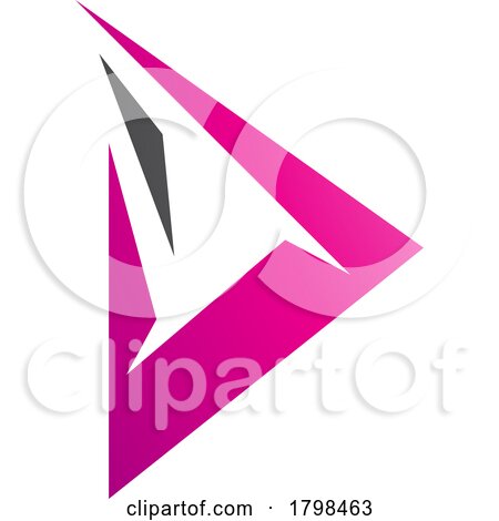 Black and Magenta Spiky Triangular Letter D Icon by cidepix