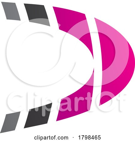 Black and Magenta Striped Letter D Icon by cidepix