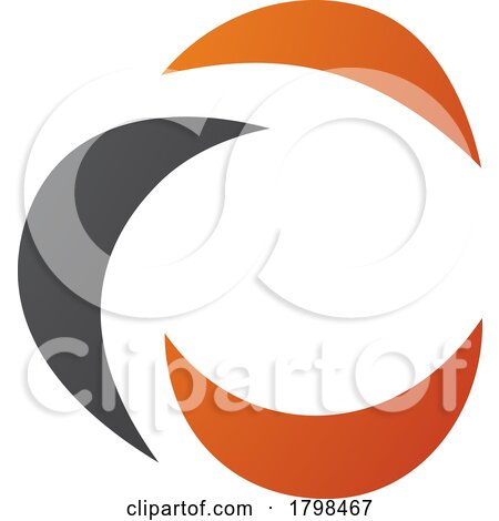 Black and Orange Crescent Shaped Letter C Icon by cidepix