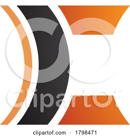 Black and Orange Lens Shaped Letter C Icon by cidepix