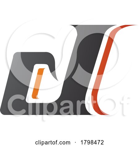 Black and Orange Lowercase Italic Letter D Icon by cidepix