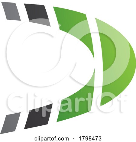 Black and Green Striped Letter D Icon by cidepix