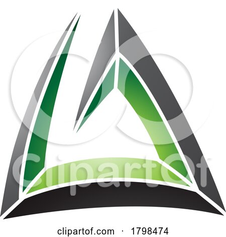 Black and Green Triangular Spiral Letter a Icon by cidepix
