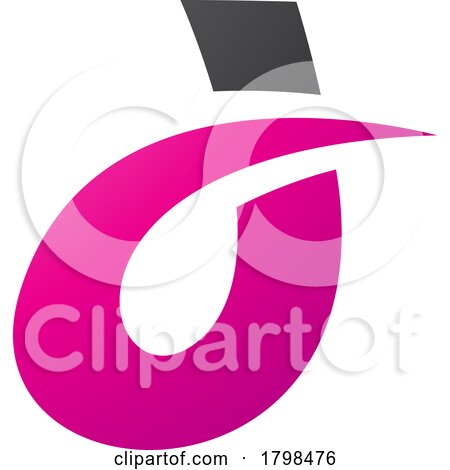 Black and Magenta Curved Spiky Letter D Icon by cidepix