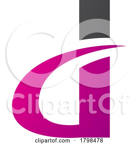 Black and Magenta Curvy Pointed Letter D Icon by cidepix