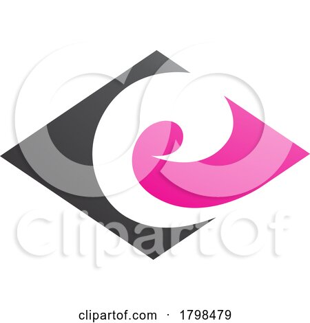Black and Magenta Horizontal Diamond Shaped Letter E Icon by cidepix