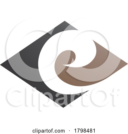 Black and Brown Horizontal Diamond Shaped Letter E Icon by cidepix