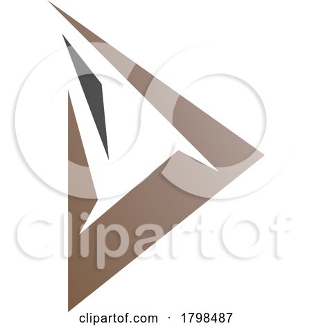 Black and Brown Spiky Triangular Letter D Icon by cidepix