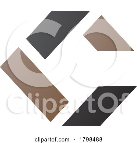 Black and Brown Square Letter C Icon Made of Rectangles by cidepix