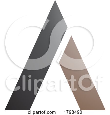 Black and Brown Trapezium Shaped Letter a Icon by cidepix