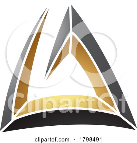 Black and Gold Triangular Spiral Letter a Icon by cidepix