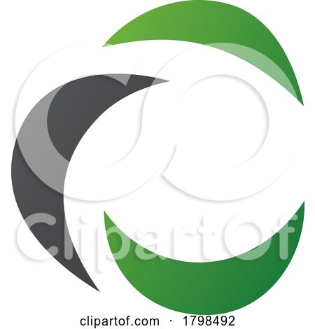 Black and Green Crescent Shaped Letter C Icon by cidepix