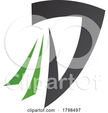 Black and Green Letter D Icon with Tails by cidepix