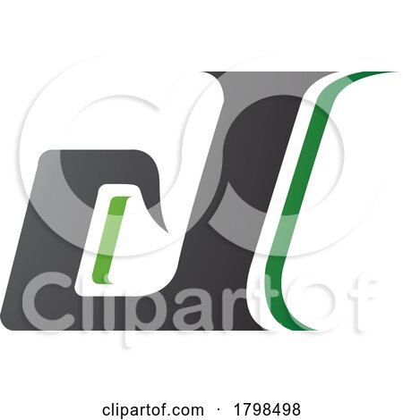 Black and Green Lowercase Italic Letter D Icon by cidepix