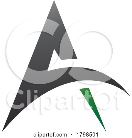 Black and Green Spiky Arch Shaped Letter a Icon by cidepix