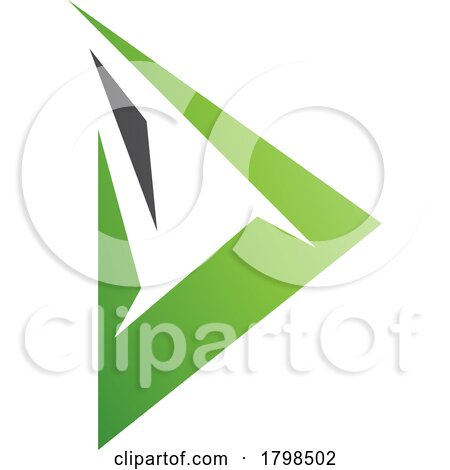 Black and Green Spiky Triangular Letter D Icon by cidepix