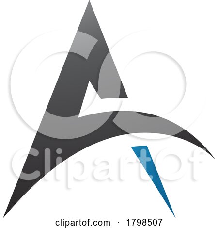 Black and Blue Spiky Arch Shaped Letter a Icon by cidepix