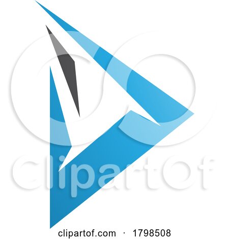 Black and Blue Spiky Triangular Letter D Icon by cidepix