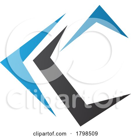 Black and Blue Letter C Icon with Pointy Tips by cidepix