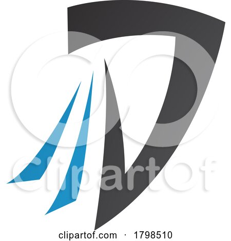 Black and Blue Letter D Icon with Tails by cidepix