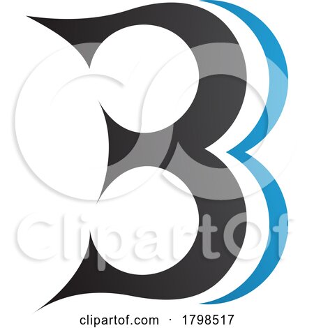 Black and Blue Curvy Letter B Icon Resembling Number 3 by cidepix