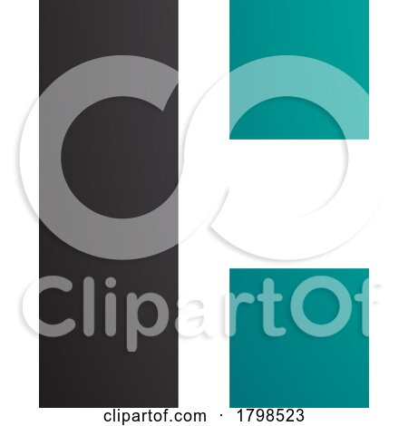 Black and Persian Green Rectangular Letter C Icon by cidepix