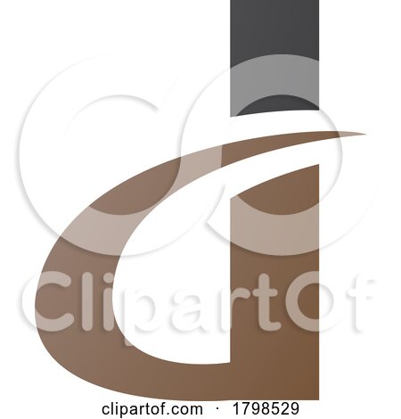 Black and Brown Curvy Pointed Letter D Icon by cidepix