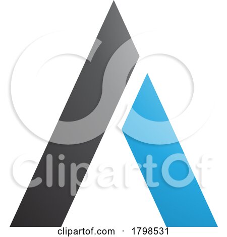 Black and Blue Trapezium Shaped Letter a Icon by cidepix