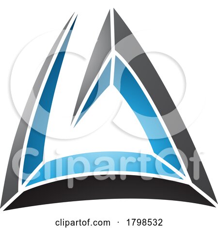 Black and Blue Triangular Spiral Letter a Icon by cidepix