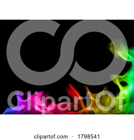 Background of Colorful Flames on Black by dero