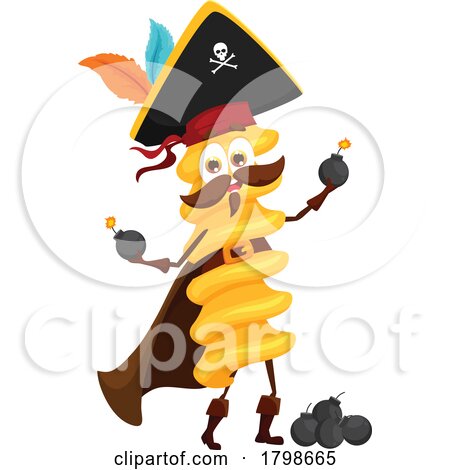 Pirate Fusilli Food Mascot by Vector Tradition SM