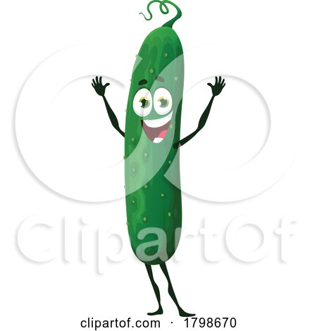 Cucumber Food Mascot by Vector Tradition SM