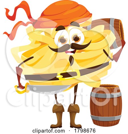 Pirate Fettuccine Food Mascot by Vector Tradition SM