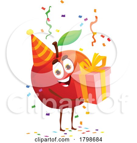 Party Apple Food Mascot by Vector Tradition SM