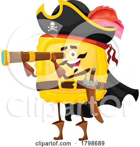 Pirate Ravioli Food Mascot by Vector Tradition SM