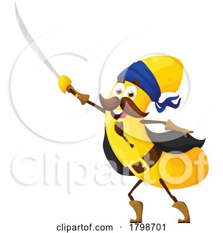 Pirate Macaroni Food Mascot by Vector Tradition SM