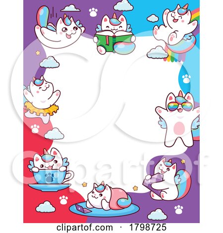 Caticorn Cat Border by Vector Tradition SM