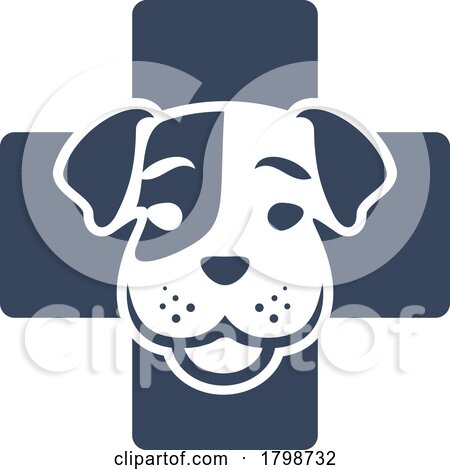 Happy Dog over a Cross by Vector Tradition SM