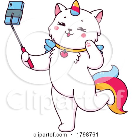Unicorn Cat Taking a Selfie by Vector Tradition SM