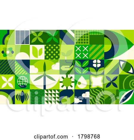 Green Tile Pattern Background by Vector Tradition SM