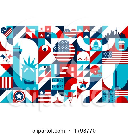 American Tile Pattern Background by Vector Tradition SM