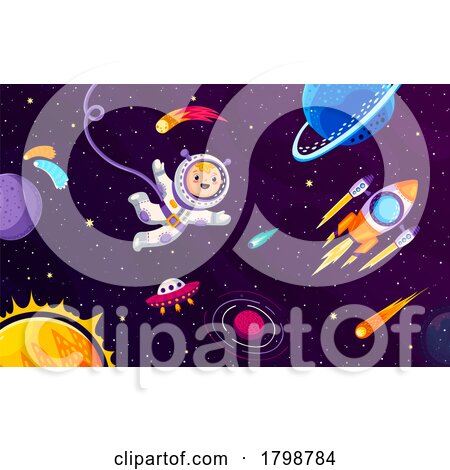 Boy Floating in Outer Space by Vector Tradition SM