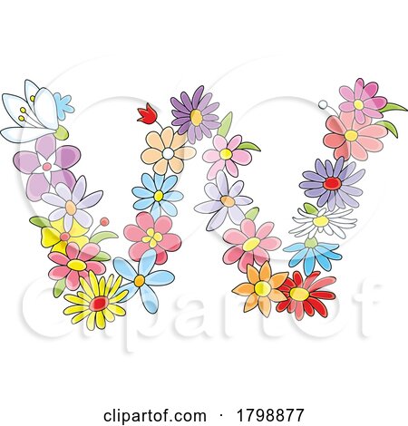 Flower Letter W - This is Not a Font by Alex Bannykh
