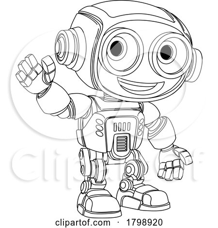 Robot Mascot Cartoon Cute Fun Alien Character Man by AtStockIllustration
