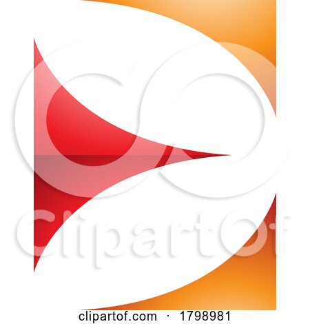 Red and Orange Glossy Uppercase Letter E Icon with Curvy Triangles by cidepix