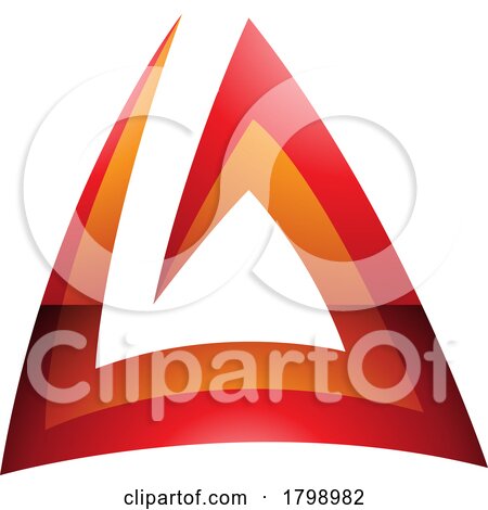 Red and Orange Glossy Triangular Spiral Letter a Icon by cidepix