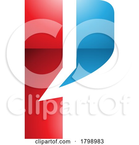 Red and Blue Glossy Letter P Icon with a Bold Rectangle by cidepix