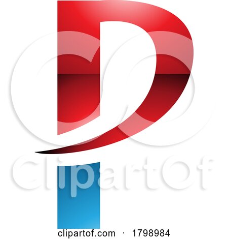 Red and Blue Glossy Letter P Icon with a Pointy Tip by cidepix
